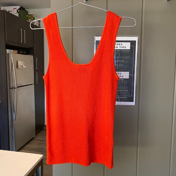 & Other Stories Fitted Tank Orange - Picture 1 of 5